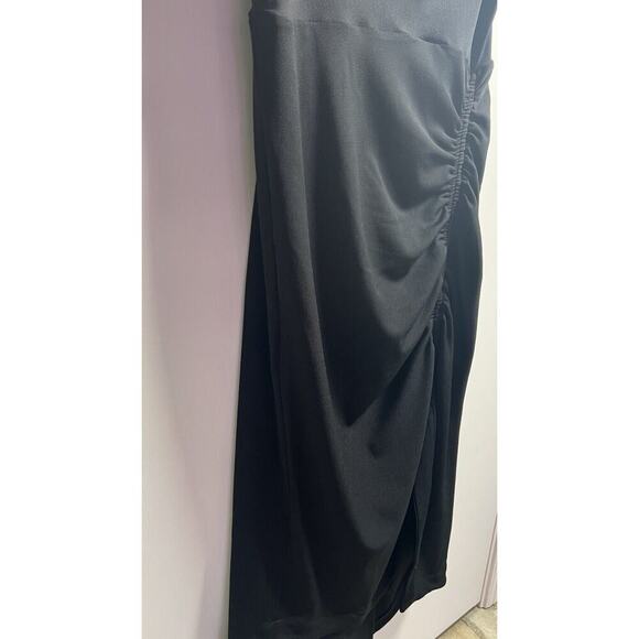 Anthropologie Cowl Neck Strappy Black Smocked Bodycon Event Party Dress Sz S NEW - Picture 7 of 14